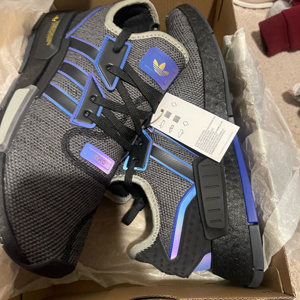 Adidas Men's Black and Purple Sneakers